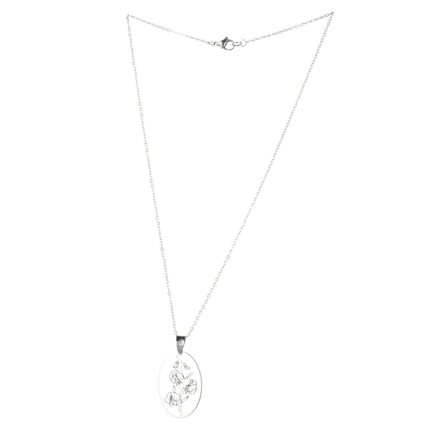 April Birth Flower Necklace - Sweet Pea