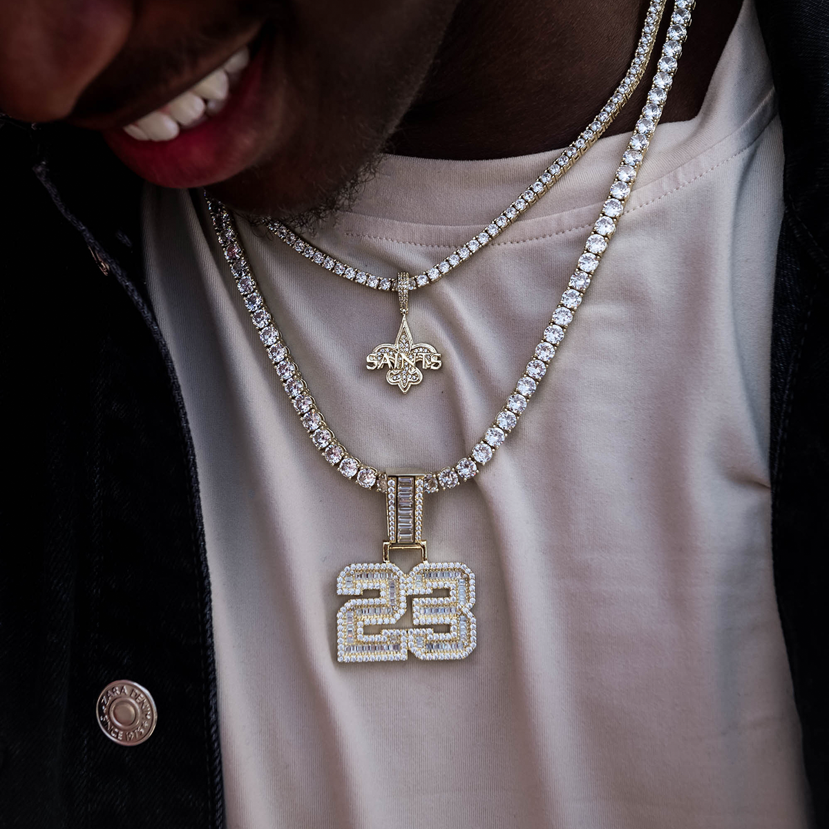 Custom Iced Number Baguette Pendant- Additional Letters