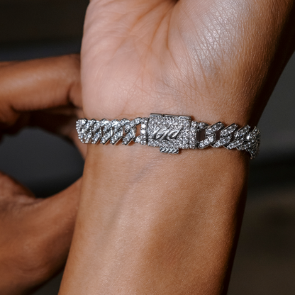 Diamond Prong Rounded Cross Bracelet