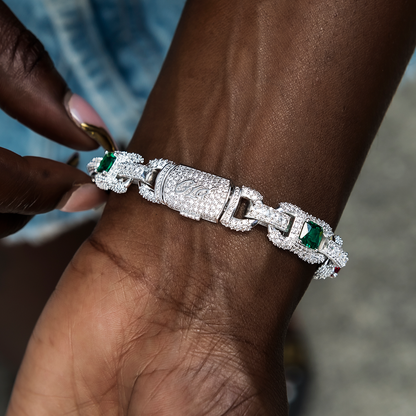 Diamond Multicolor Cluster Mariner Necklace + Bracelet Bundle in White Gold
