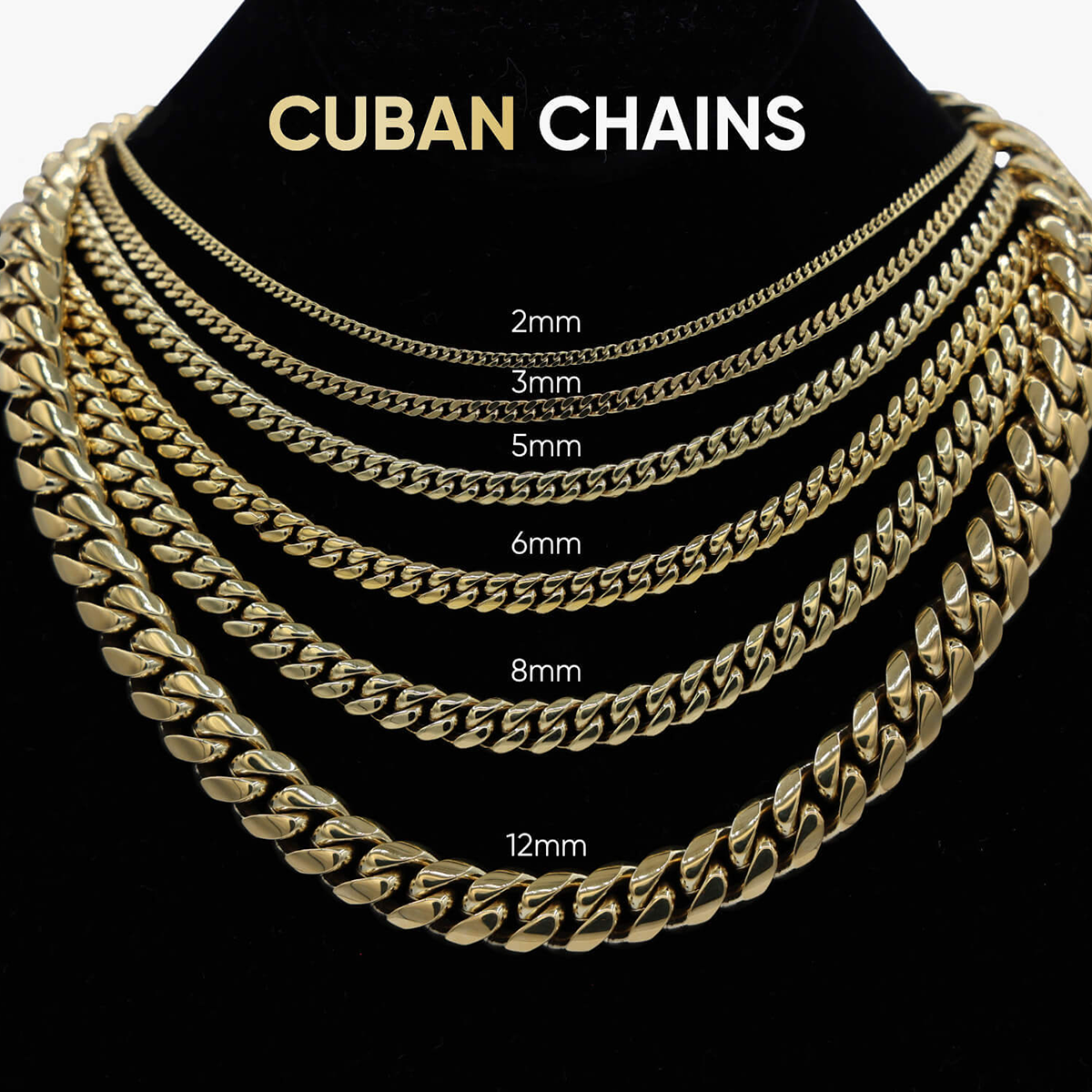 Diamond Prong Link Necklace in White Gold - 12mm