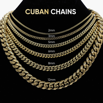 Diamond Prong Cuban Chain in White Gold - 8.5mm