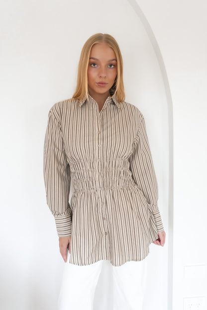 AAE Ruched Stripe Shirt