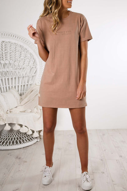 AAE Washed Tee Dress Tan