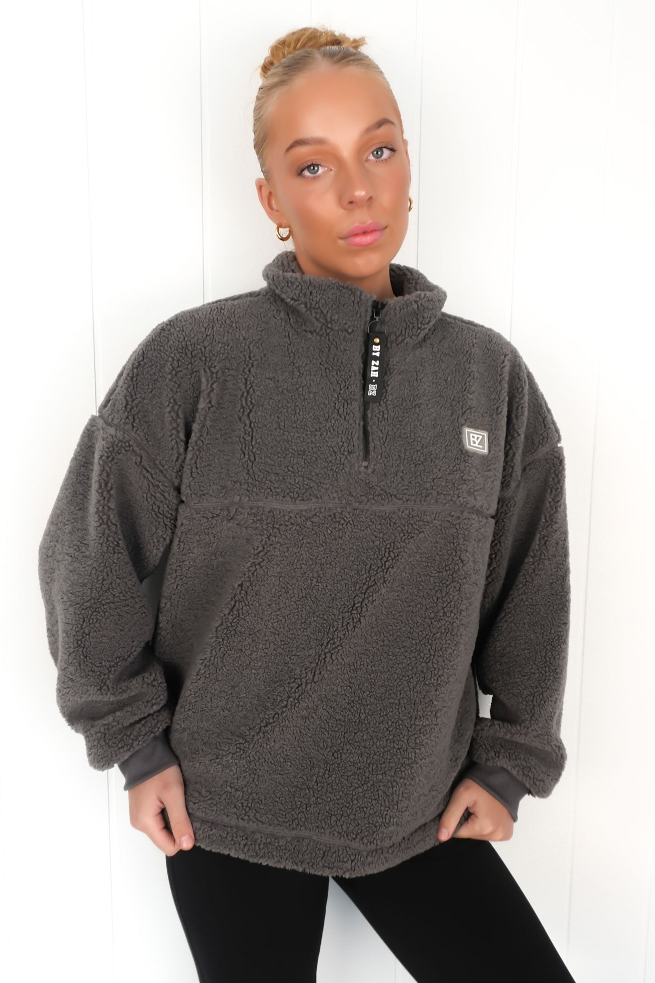 Ace Quarter Teddy Charcoal