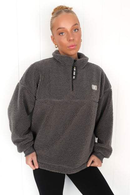 Ace Quarter Teddy Charcoal