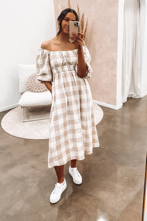 Alden Midi Dress Beige