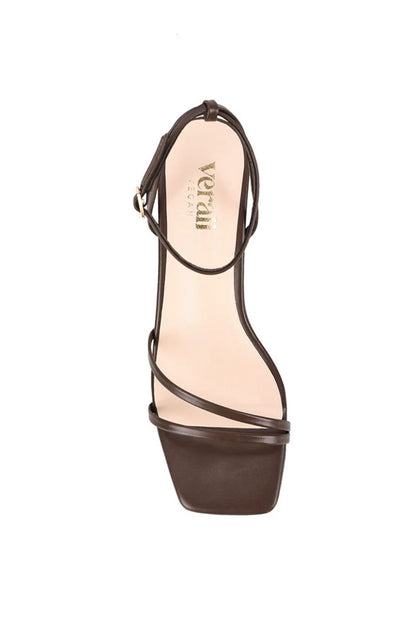 Alex Kitten Heel Sandals Chocolate Brown
