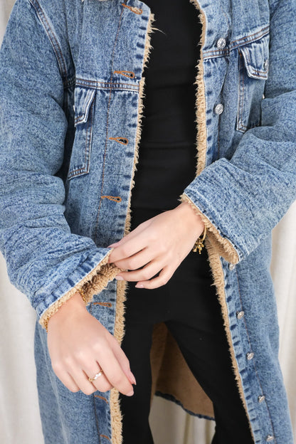 Angelina Denim Coat Blue Acid Wash