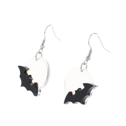 Bat On The Moon Earrings