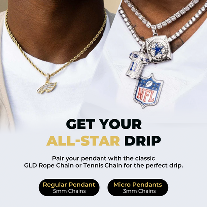 Denver Broncos Official NFL Micro Logo Pendant - Yellow Gold