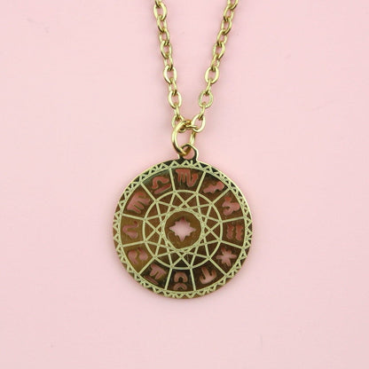 Astrology Wheel Necklace (Gold Plated)