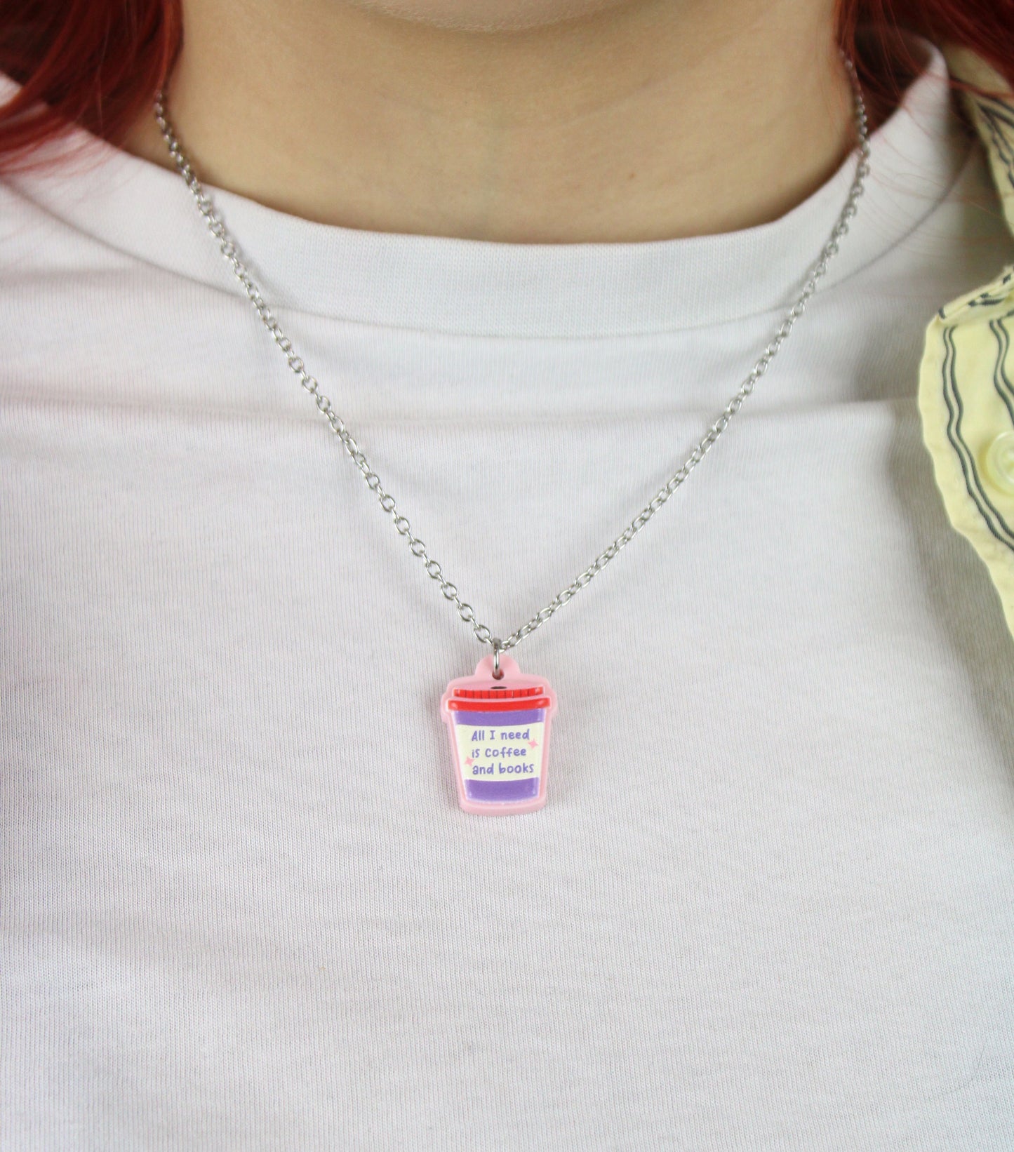 All I Need Is Coffee And Books Necklace