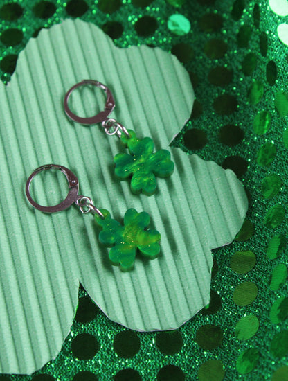 Ain't Over Til It's Clover Hoop Earrings