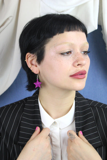 All That Glitters Purple Star Earrings