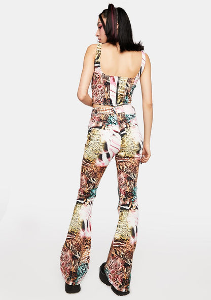 Animal Flared Jeans