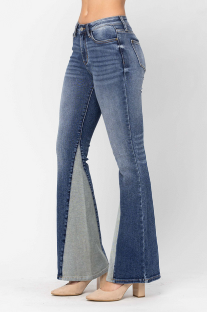 Judy Blue Inseam Panel Flare Jeans