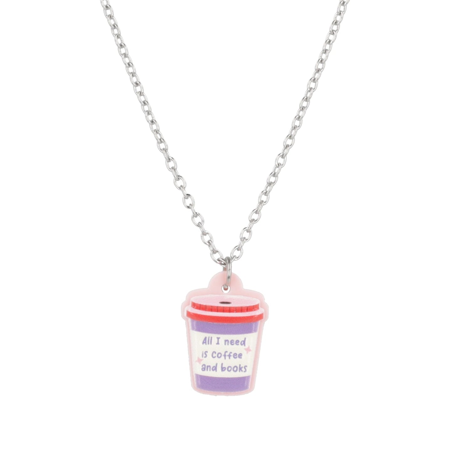 All I Need Is Coffee And Books Necklace