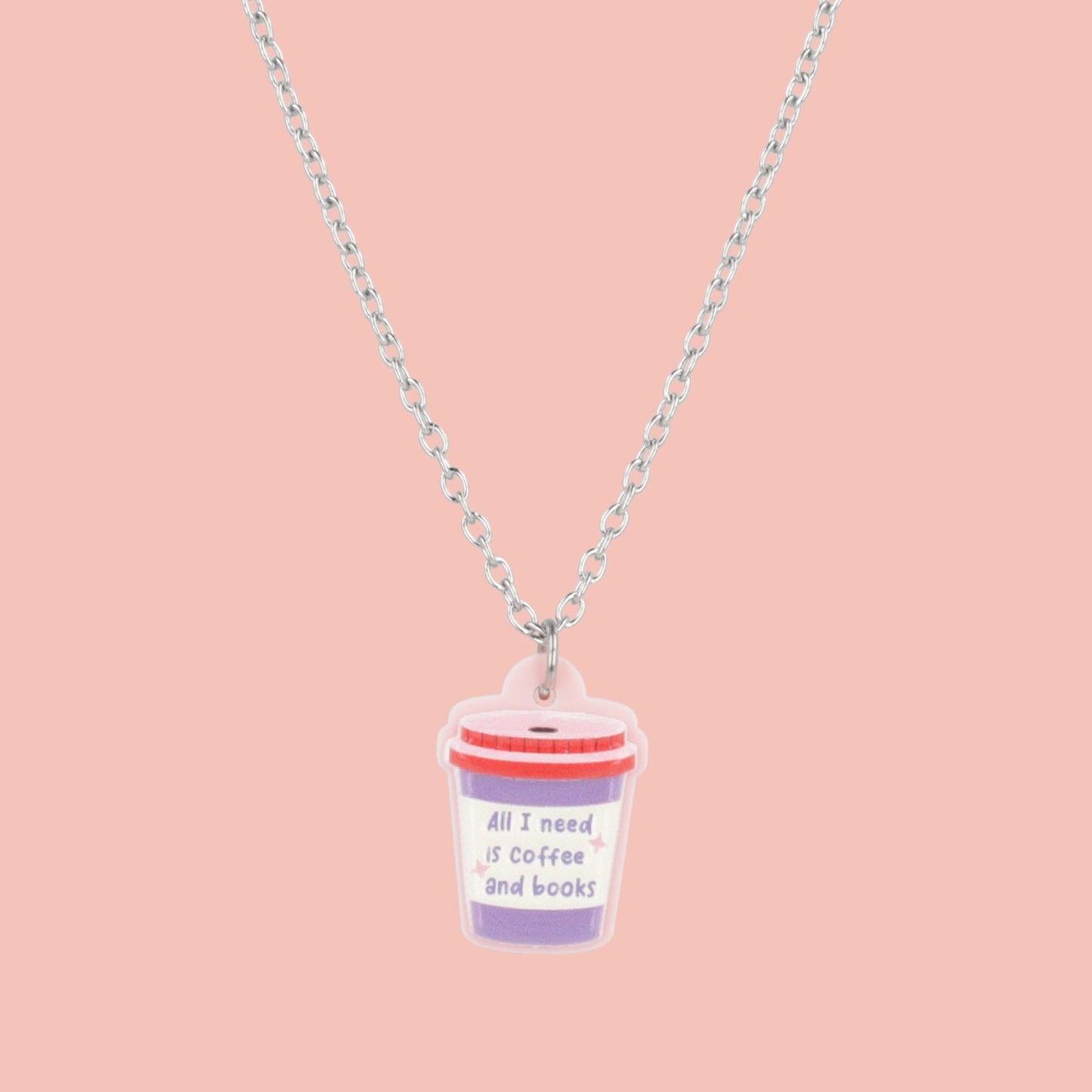 All I Need Is Coffee And Books Necklace