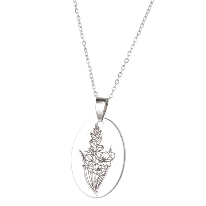 August Birth Flower Necklace - Gladiolus