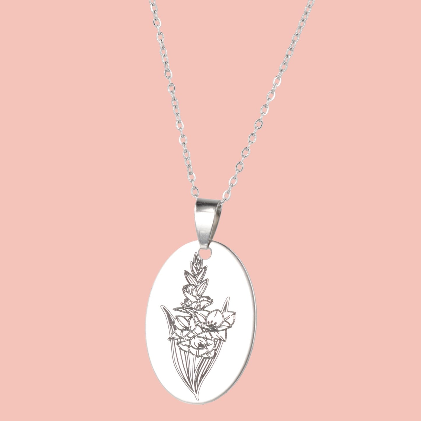 August Birth Flower Necklace - Gladiolus