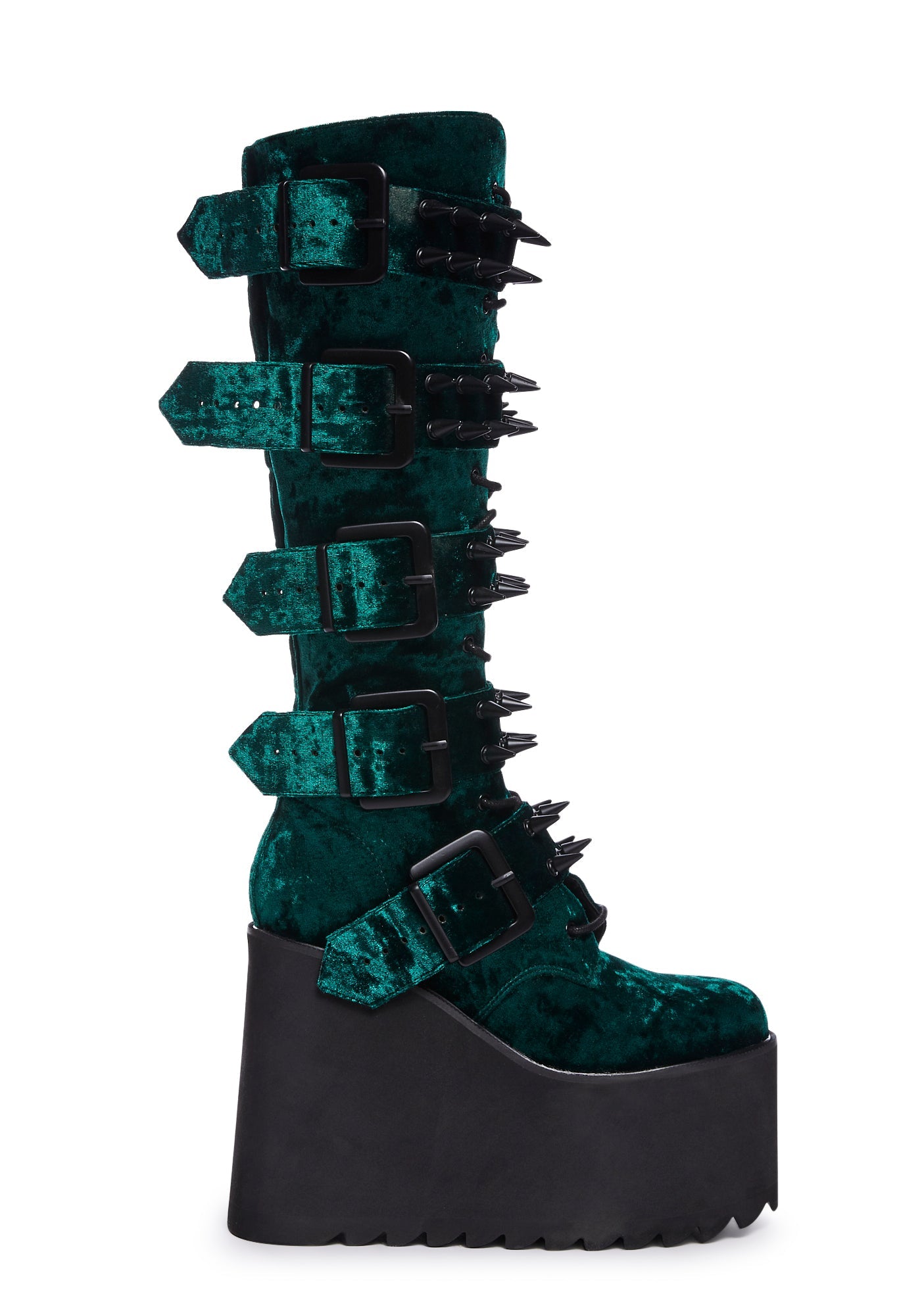 Appetite For Destruction Platform Boots - Green Velvet