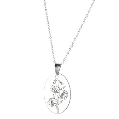 April Birth Flower Necklace - Sweet Pea